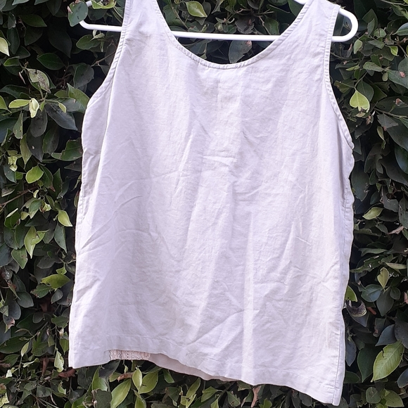 TOGETHER Tan Nude Sleeveless Blouse Lace trim 10 - Picture 4 of 9